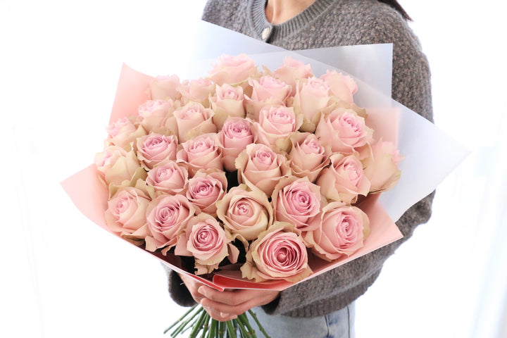 30本のピンク色のバラの花束-あなたとのご縁を大切にしたい