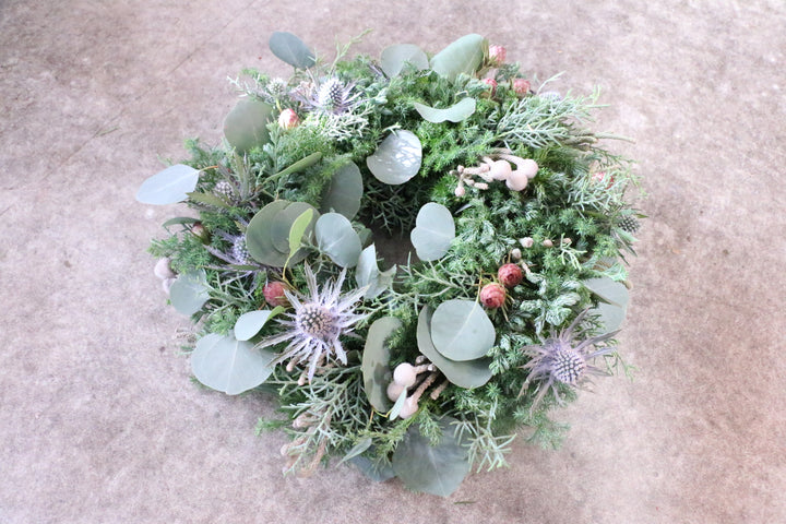 フレッシュクリスマスリース 生花 グリーン Mサイズ