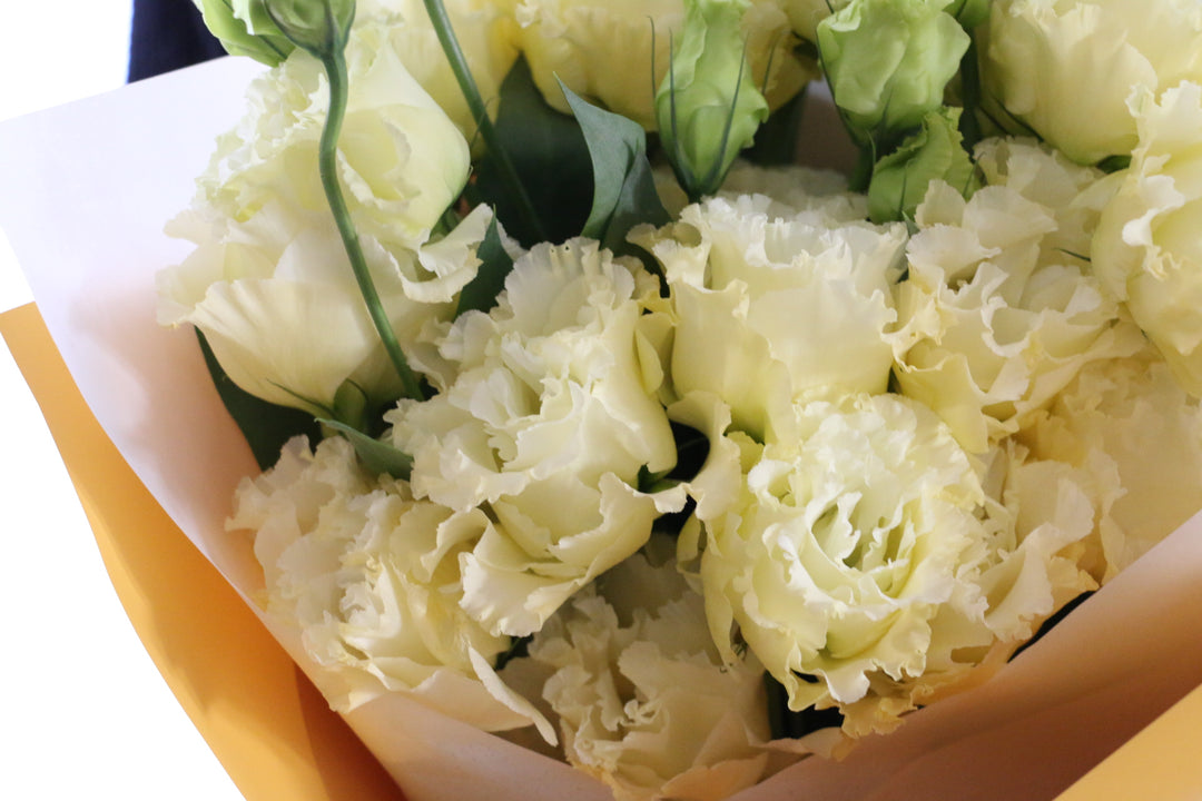クリーム色のトルコキキョウの花束（6本）