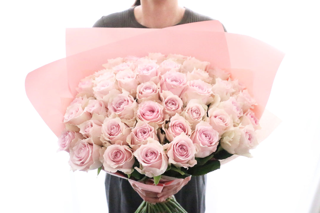 44本のピンク色のバラの花束-変わらぬ愛