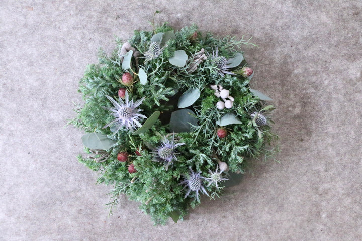 フレッシュクリスマスリース 生花 グリーン Sサイズ