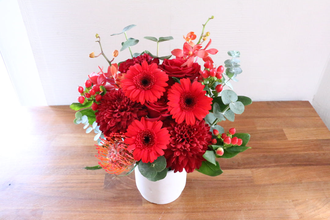 赤色のアレンジメント 7,000円