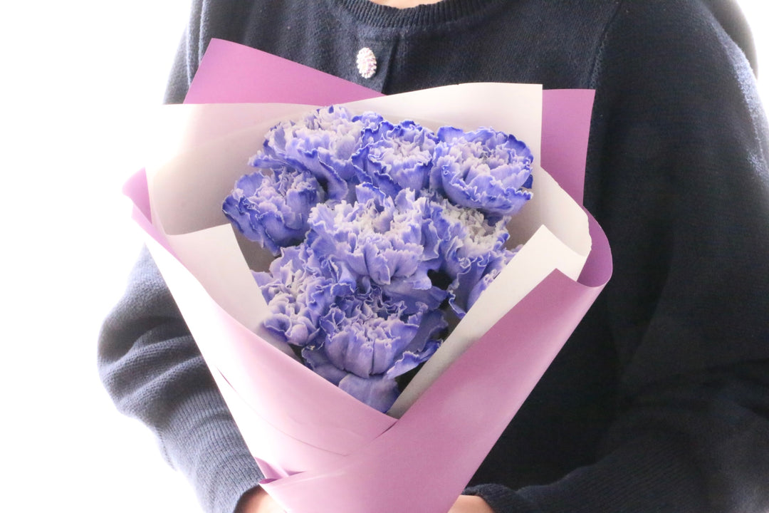 紫のカーネーションの花束（9本）