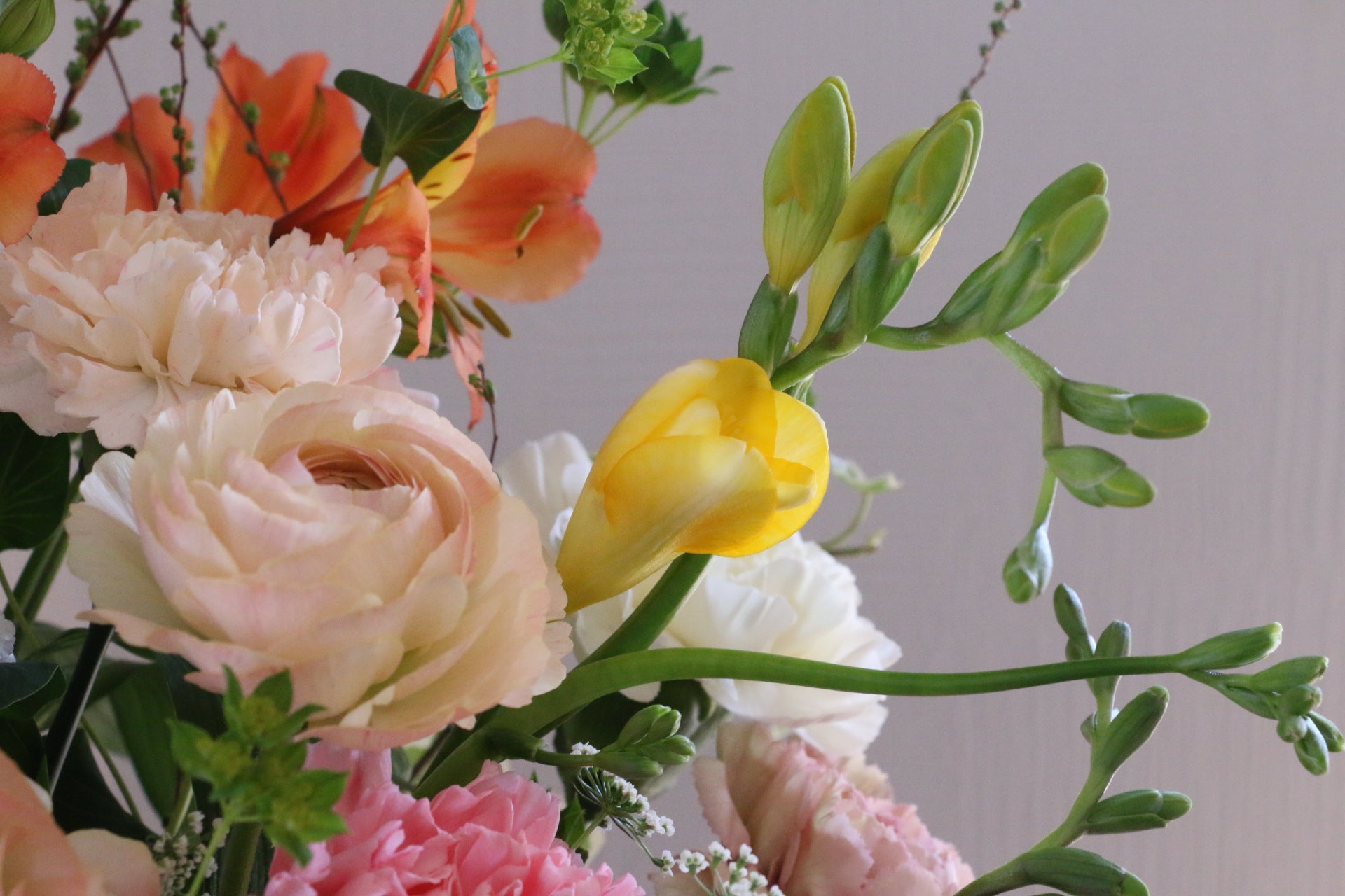 ピンク・黄色のアレンジメント 12,000円 – 花・花束の通販サイト｜HanaTaku