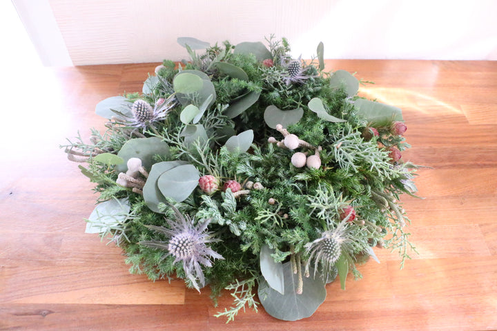 フレッシュクリスマスリース 生花 グリーン Mサイズ