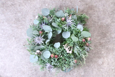 フレッシュクリスマスリース 生花 グリーン Mサイズ