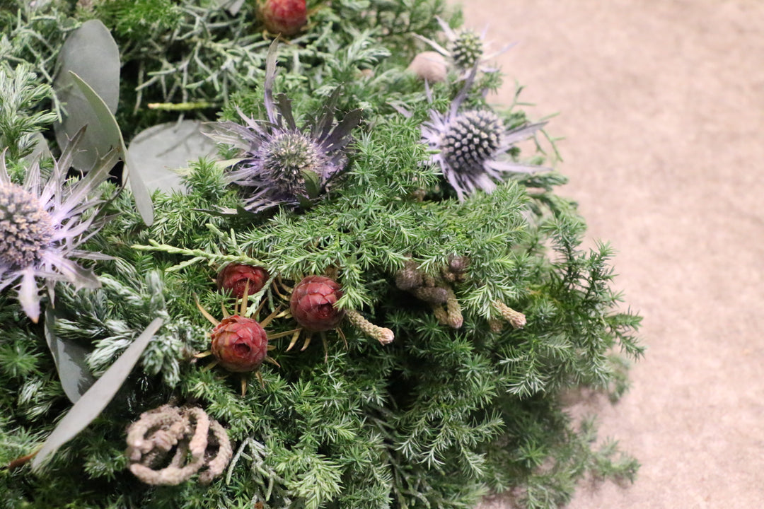 フレッシュクリスマスリース 生花 グリーン Sサイズ