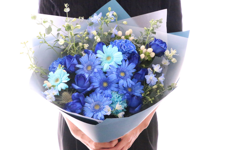 水色・青・白の花束 12,000円