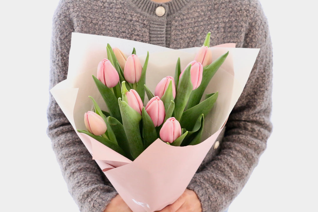 ピンクのチューリップの花束（10本）