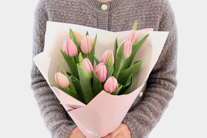 ピンクのチューリップの花束（10本）
