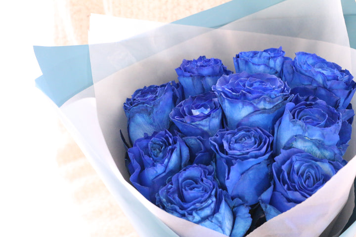 【大輪】11本の青いバラの花束
