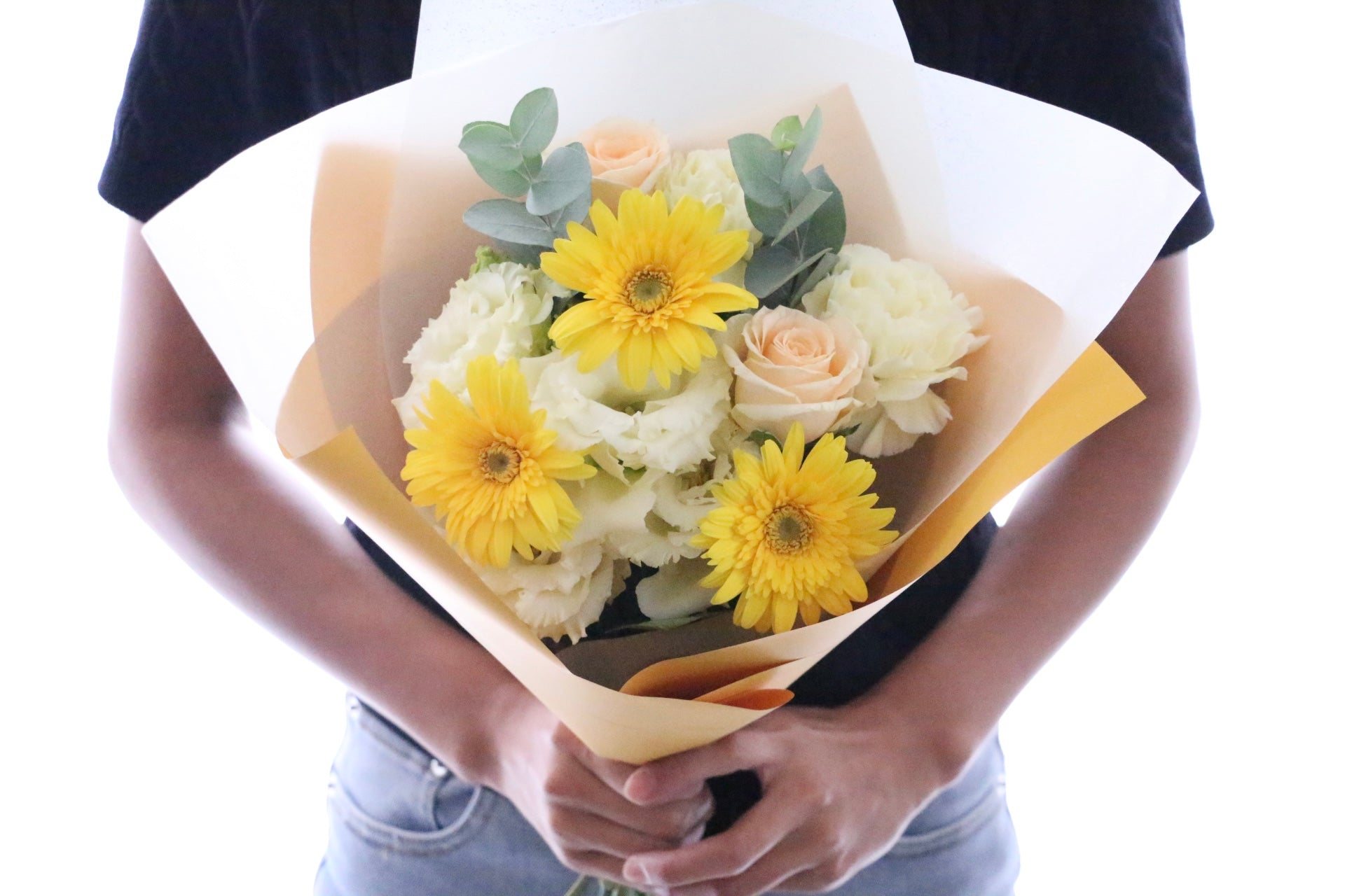 フラワーギフト ガーベラ ドライフラワー 花束 黄色ガーベラ入りの花束
