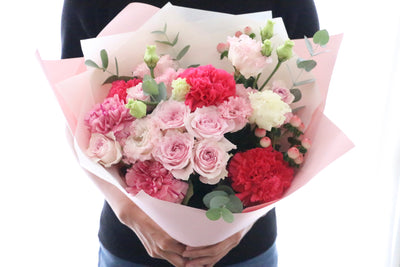 ピンク色バラ入りの花束 Lサイズ 10,000円