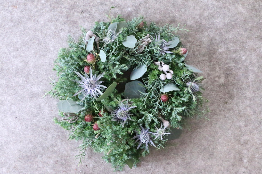 フレッシュクリスマスリース 生花 グリーン Sサイズ