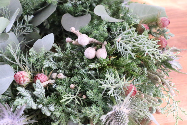 フレッシュクリスマスリース 生花 グリーン Mサイズ