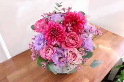 紫・ピンクのアレンジメント 8,000円