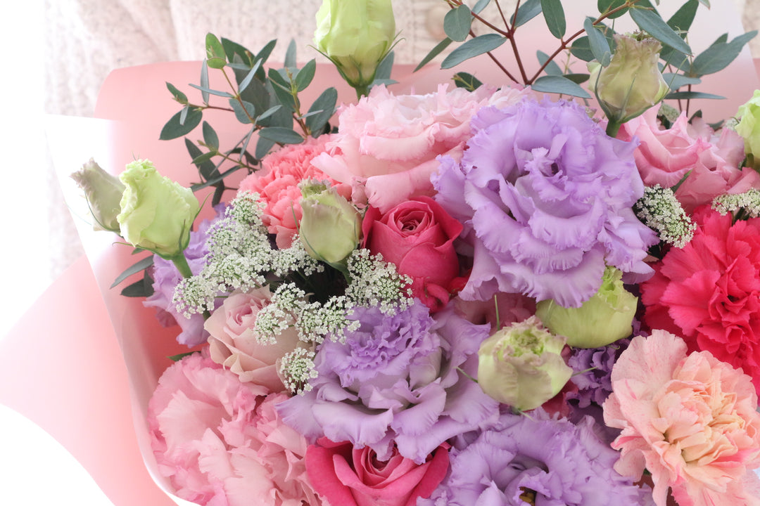 紫・ピンクの花束 8,000円