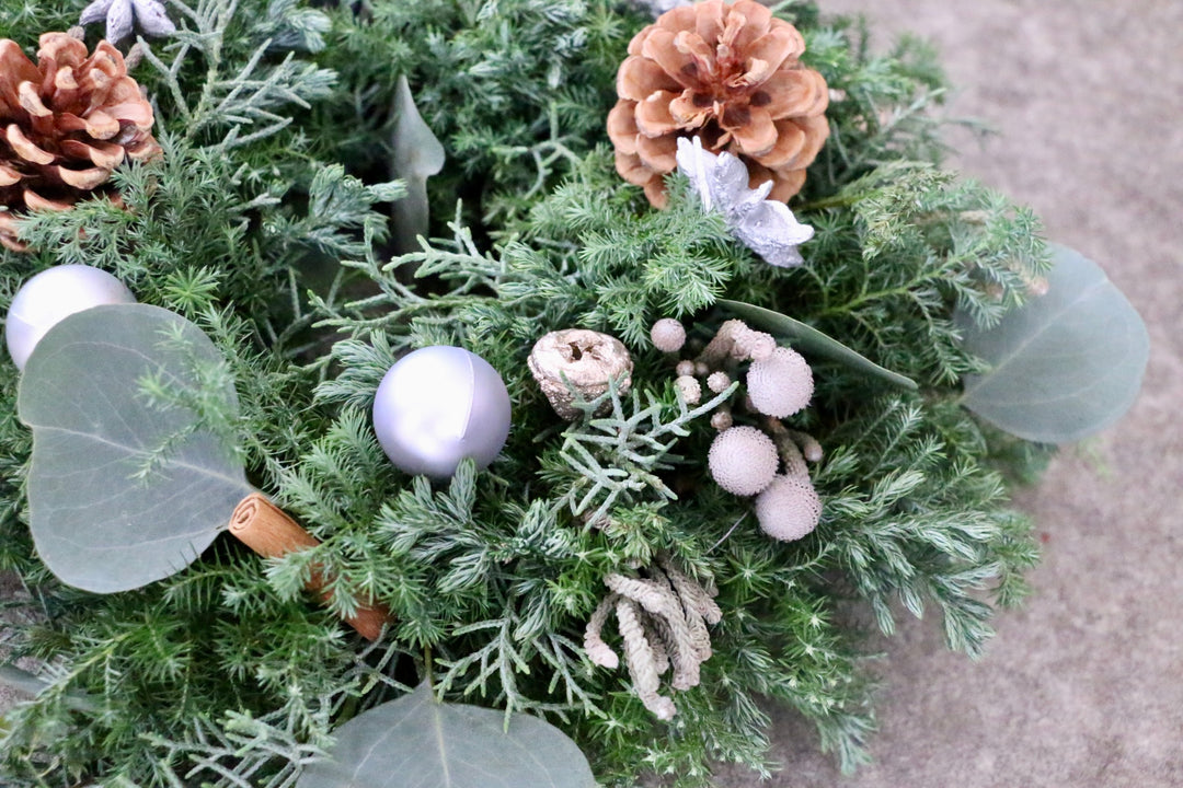 フレッシュクリスマスリース 生花 シルバー Sサイズ