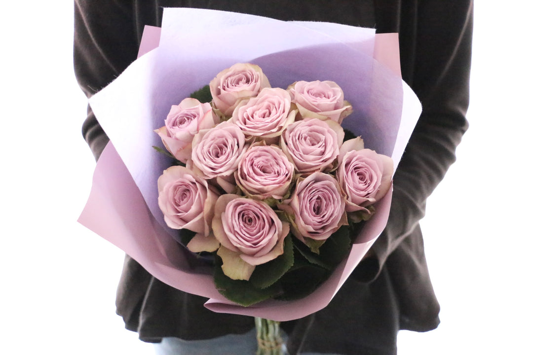 紫色のバラの花束（11本）-最愛