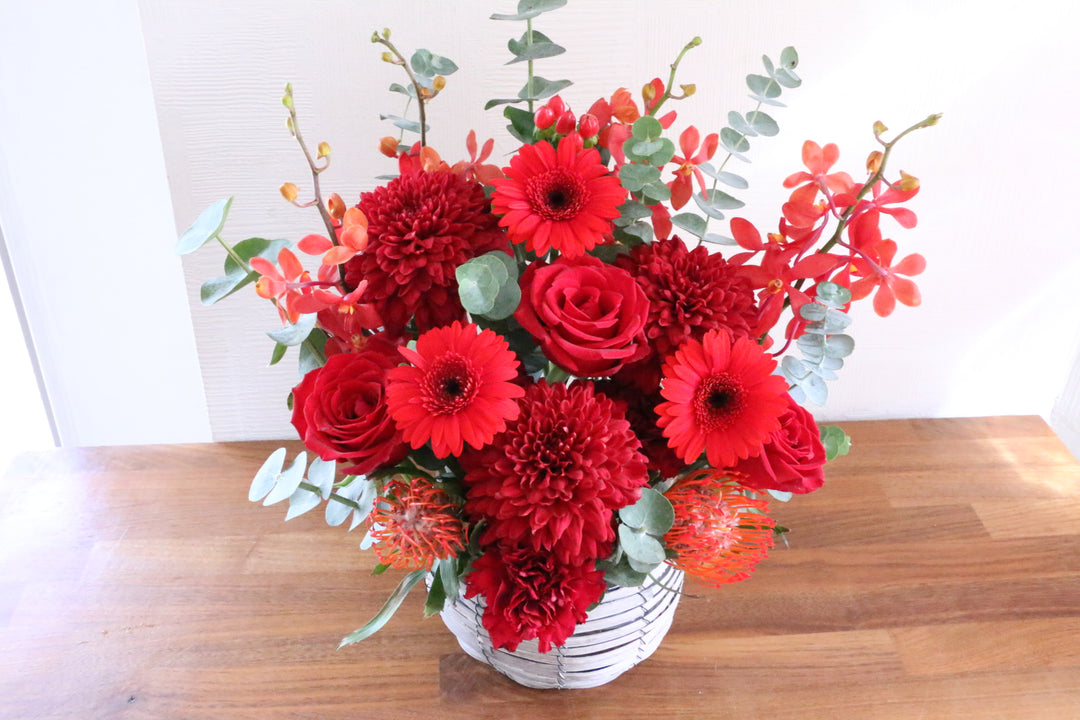赤色のアレンジメント 10,000円