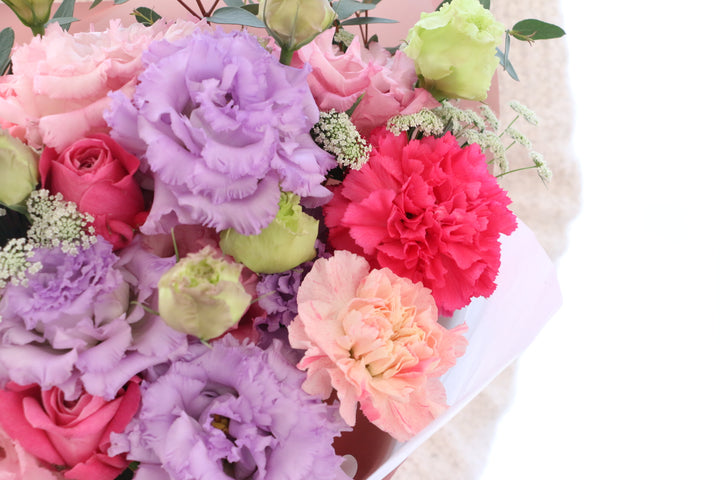 紫・ピンクの花束 8,000円