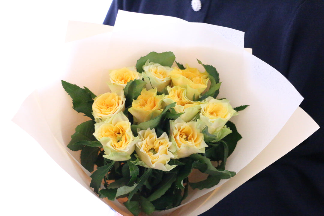 黄色バラの花束（10本）