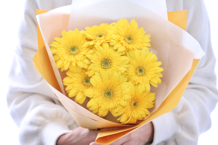 黄色のガーベラの花束（8本）-あなたの思いやりに感謝します