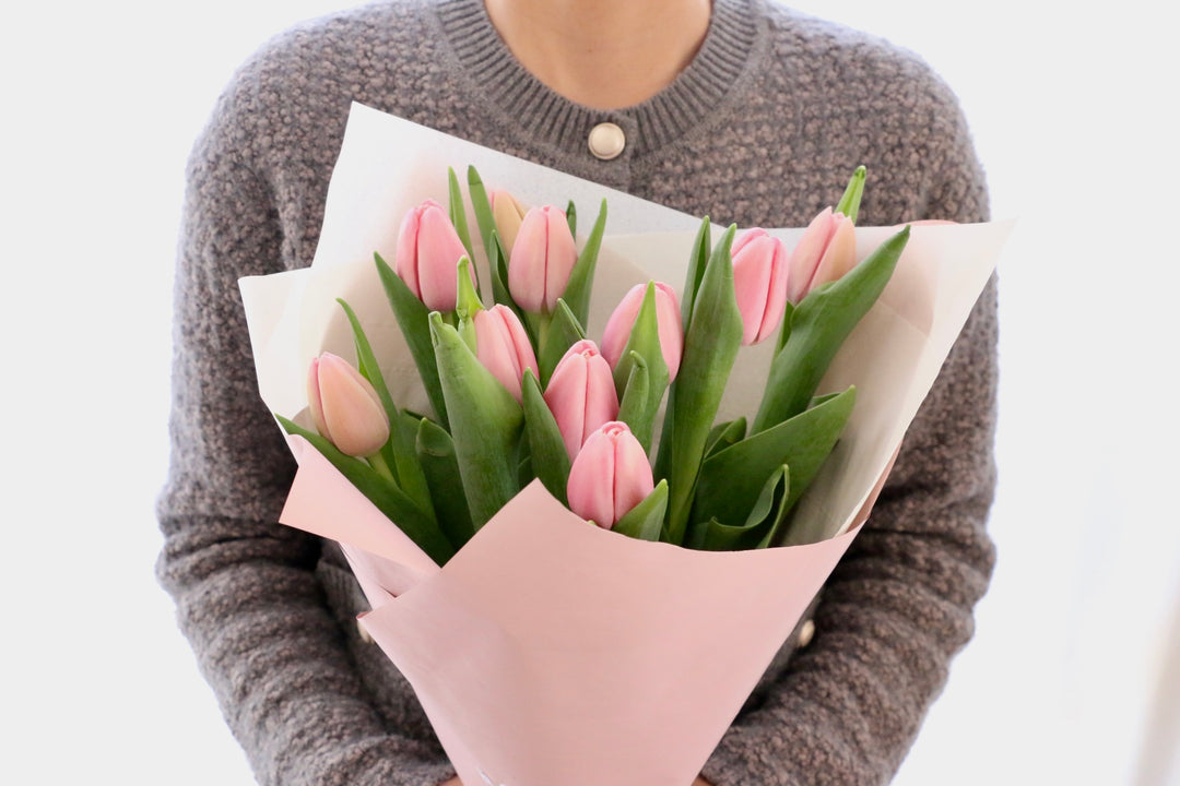 ピンクのチューリップの花束（10本）