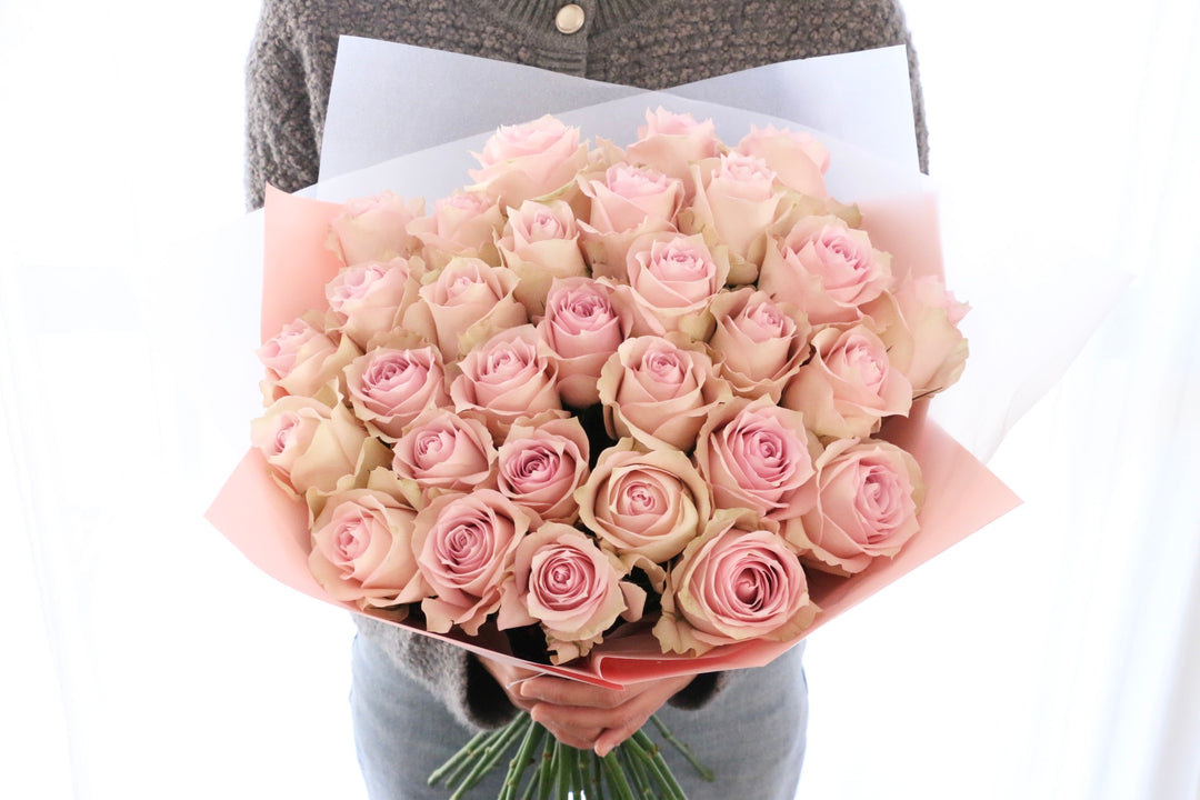 30本のピンク色のバラの花束-あなたとのご縁を大切にしたい