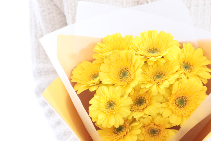 黄色のガーベラの花束（11本）-最愛