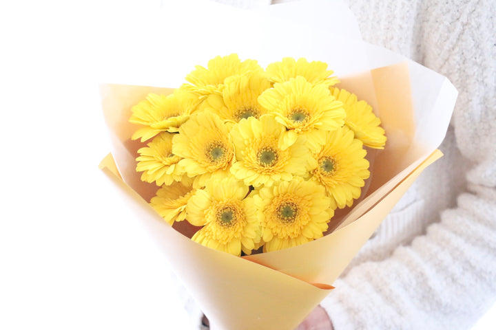 黄色のガーベラの花束（13本）-永遠の友情