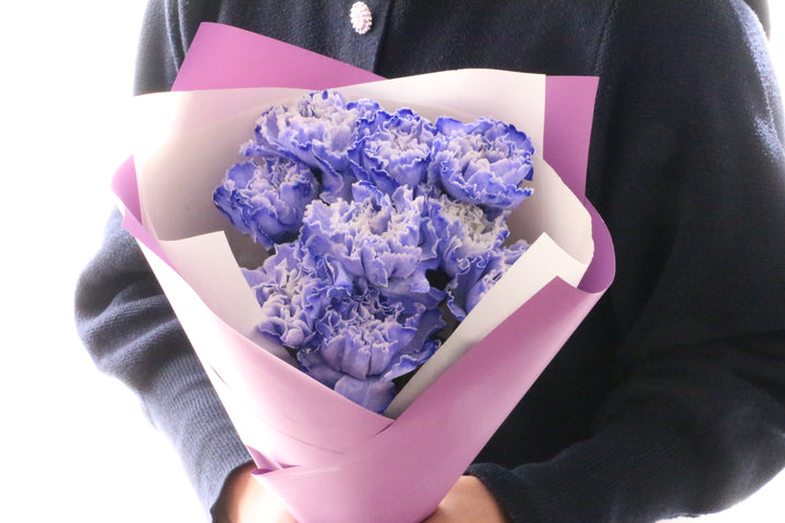紫のカーネーションの花束（9本）
