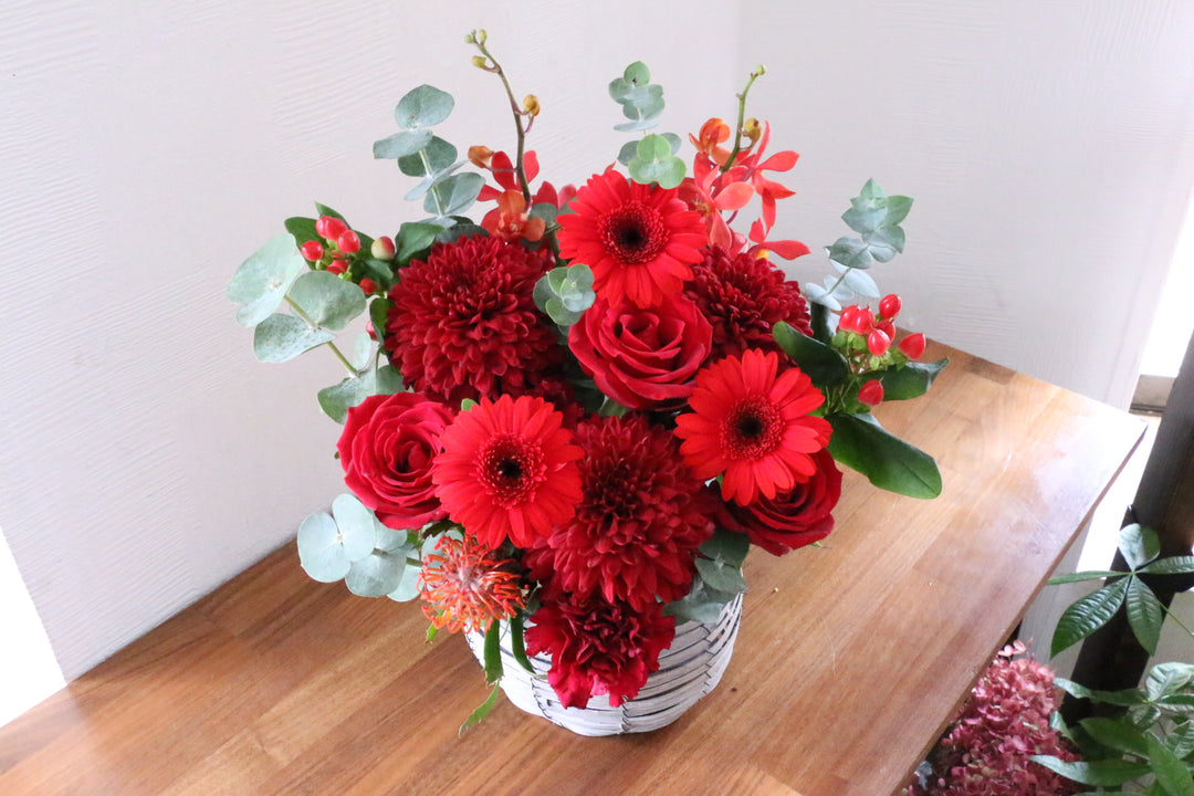 赤色のアレンジメント 8,000円