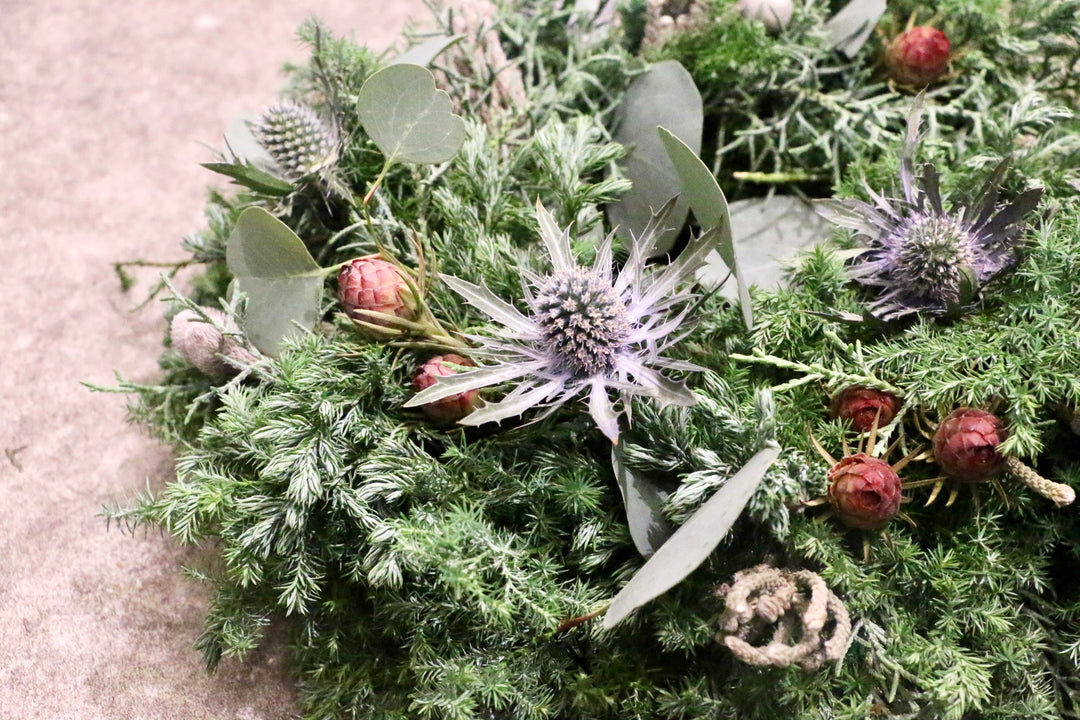 フレッシュクリスマスリース 生花 グリーン Sサイズ