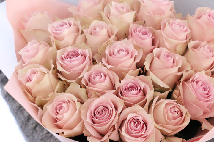 24本のピンク色のバラの花束-1日中あなたを思っています