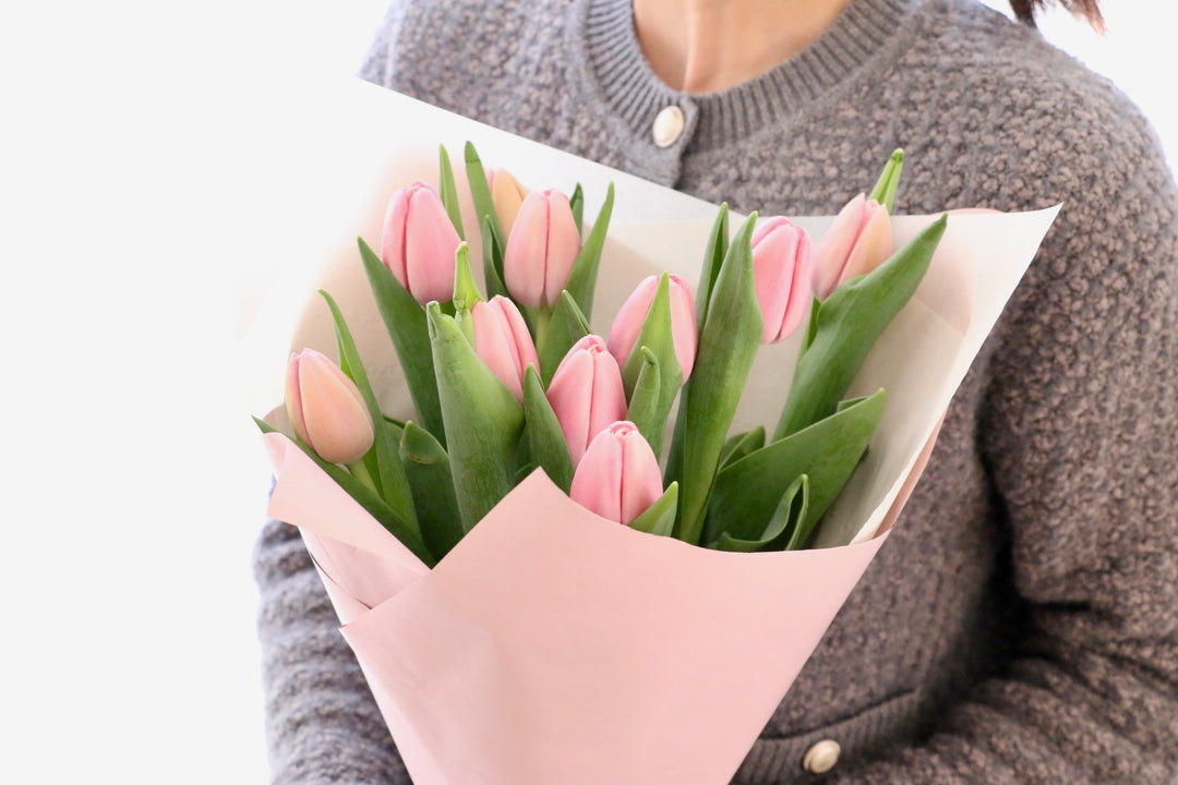 ピンクのチューリップの花束（10本）