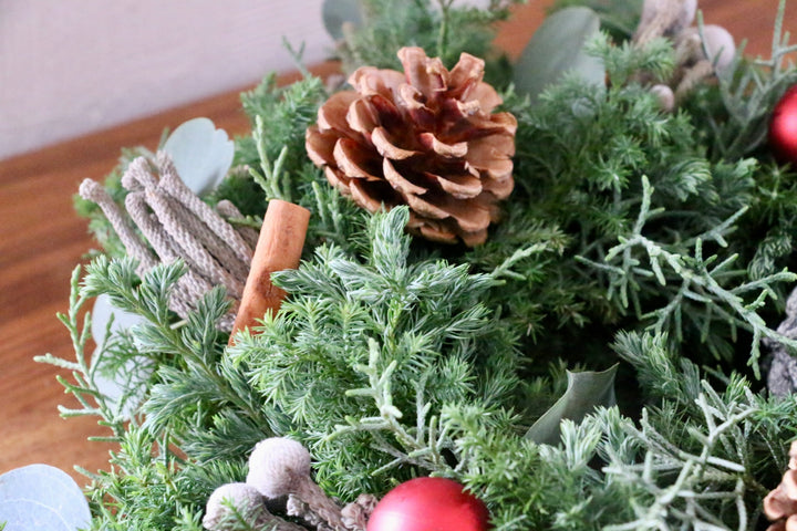 フレッシュクリスマスリース 生花 レッド Sサイズ