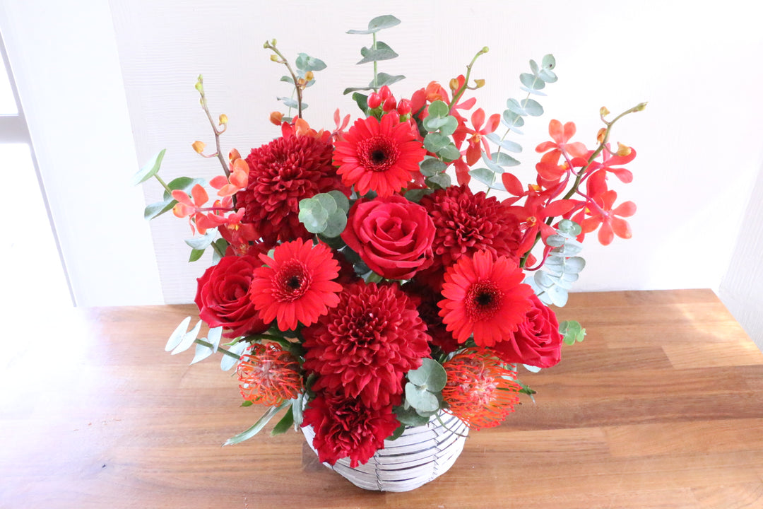赤色のアレンジメント 10,000円