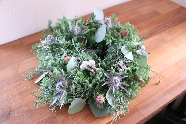 フレッシュクリスマスリース 生花 グリーン Sサイズ