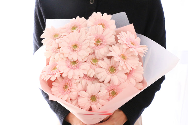 ピンク色のガーベラの花束（20本）-真心あるのみ