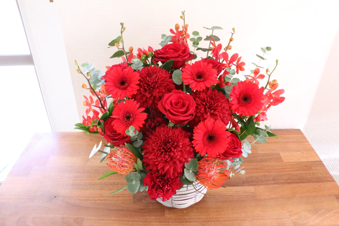赤色のアレンジメント 15,000円
