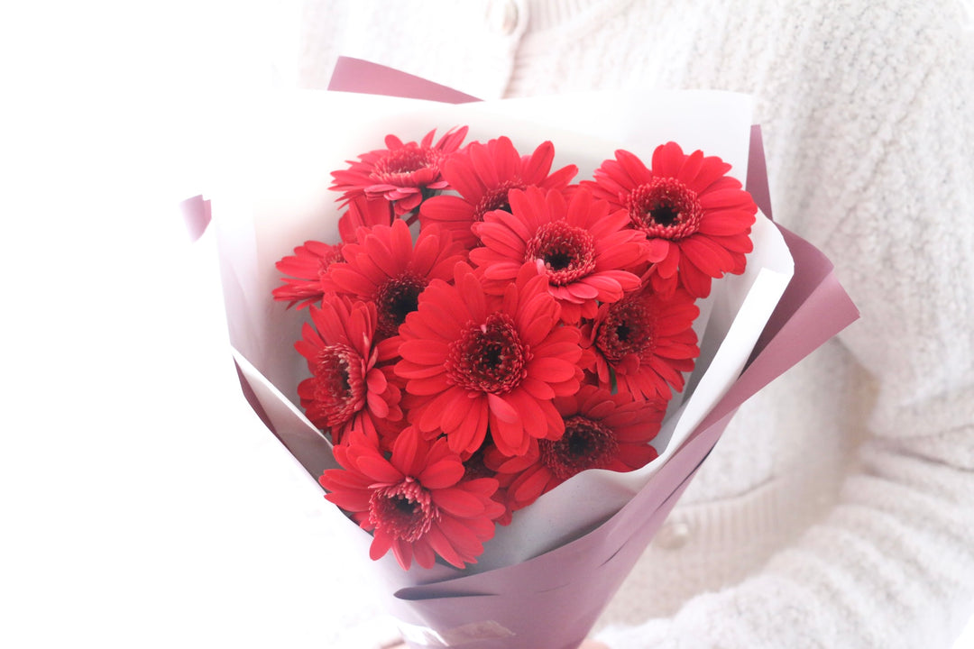 赤色のガーベラの花束（12本）-私の妻になってください