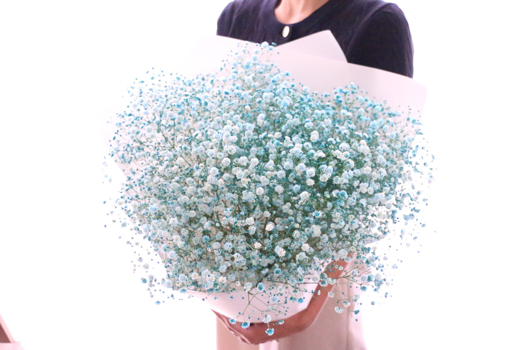水色のカスミソウ（かすみ草）の花束 8,000円