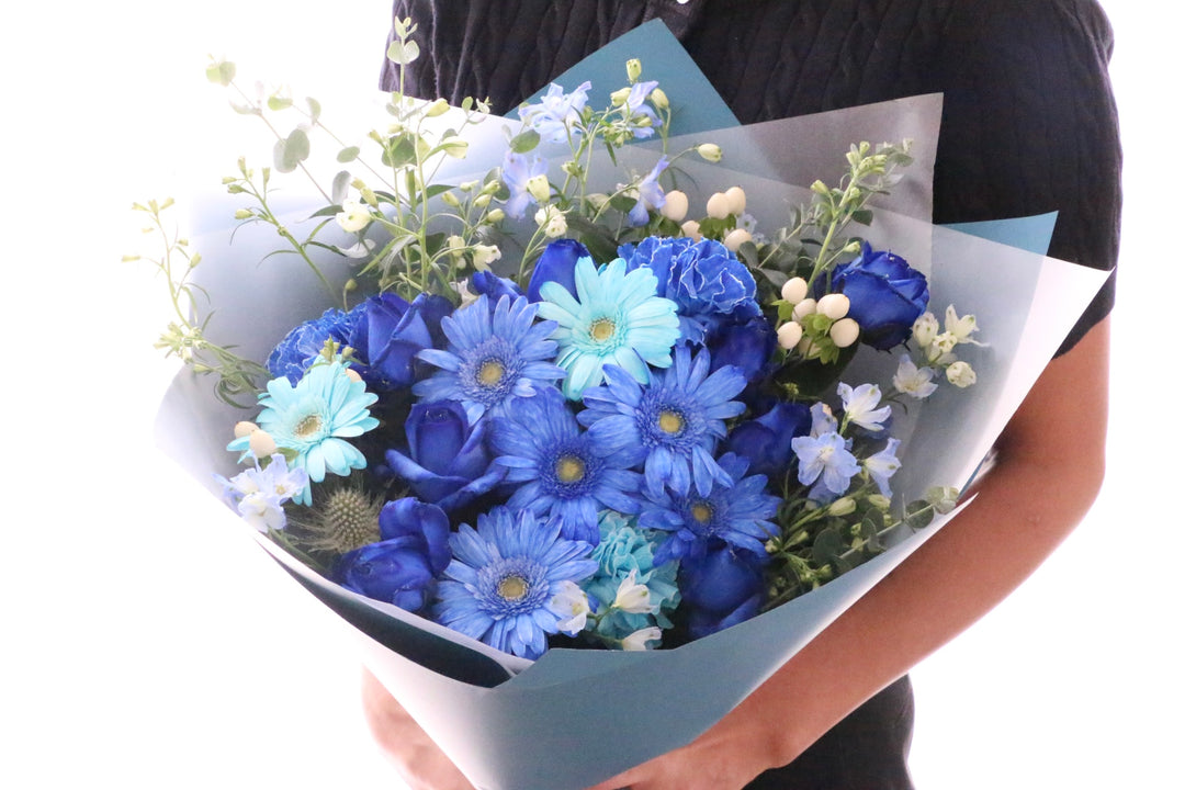 水色・青・白の花束 12,000円