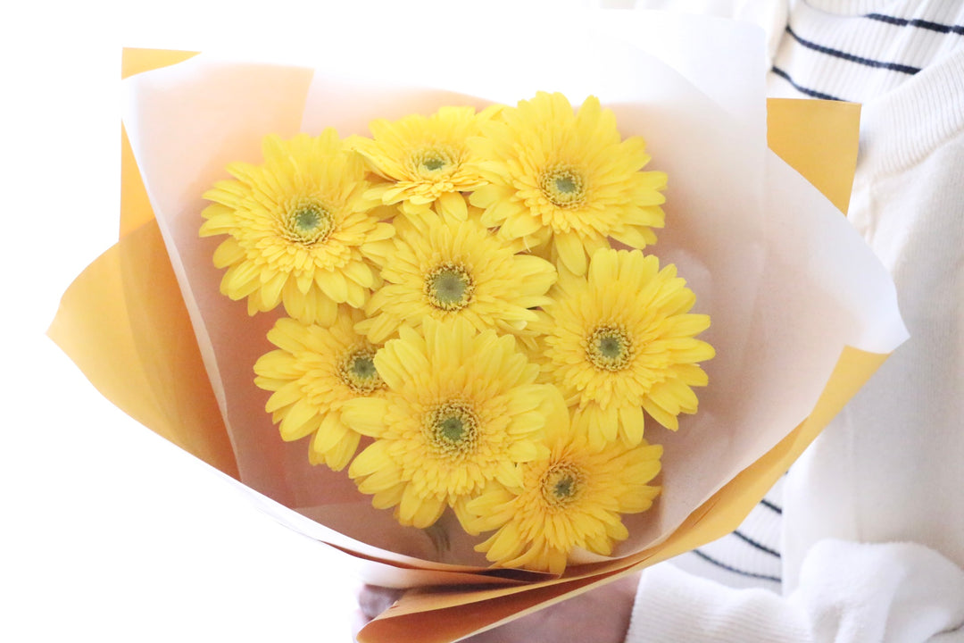 黄色のガーベラの花束（8本）-あなたの思いやりに感謝します