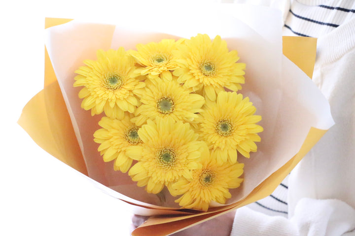 黄色のガーベラの花束（8本）-あなたの思いやりに感謝します