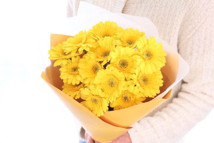 黄色のガーベラの花束（14本）-誇りに思います