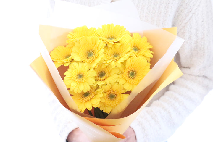 黄色のガーベラの花束（11本）-最愛
