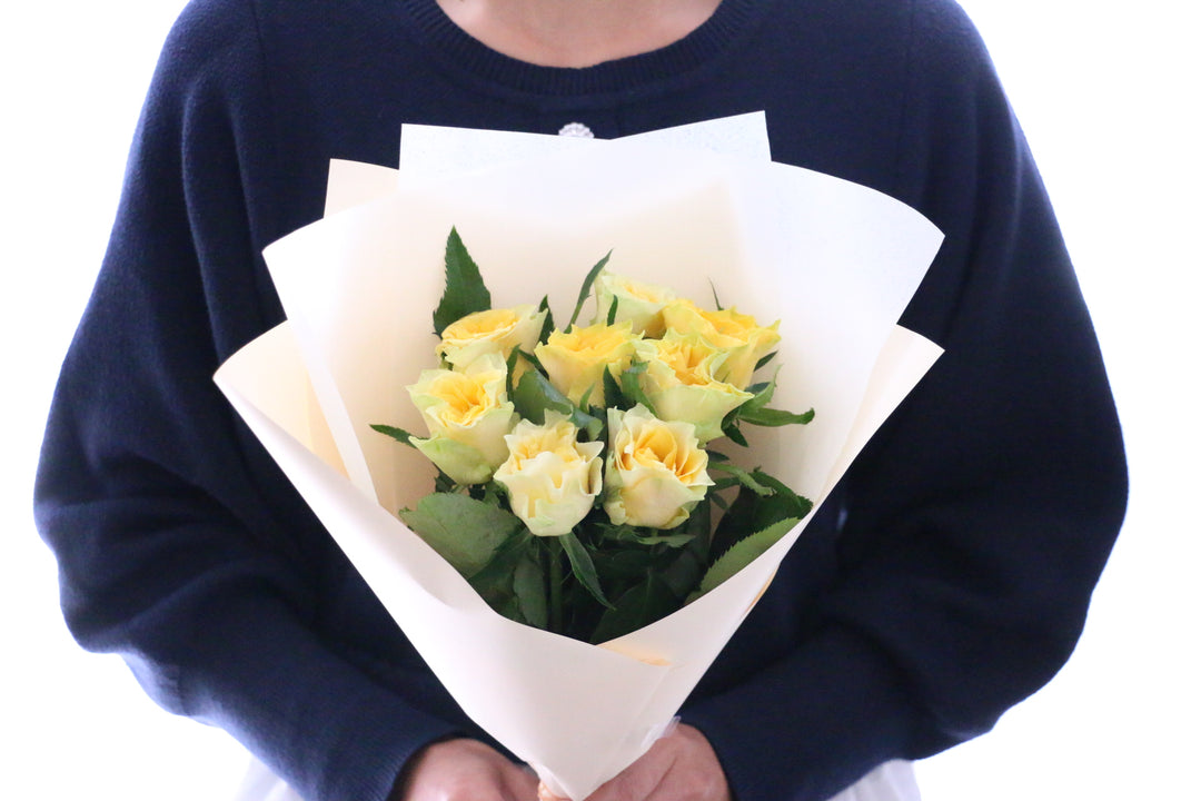 黄色いバラの花束（8本）-あなたの思いやりに感謝します