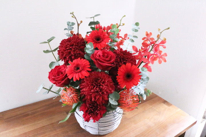 赤色のアレンジメント 9,000円